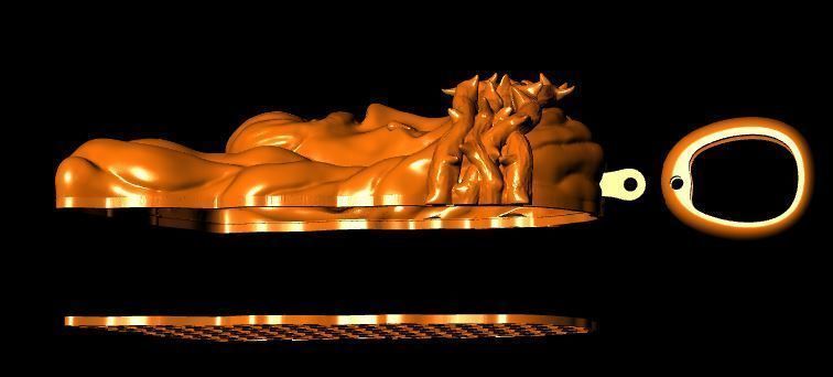 Jesus face pendant 3D model_4