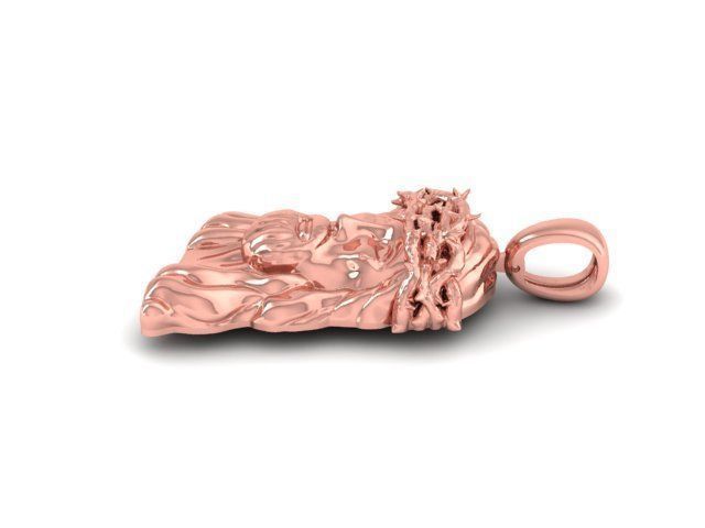 Jesus face pendant 3D model_2
