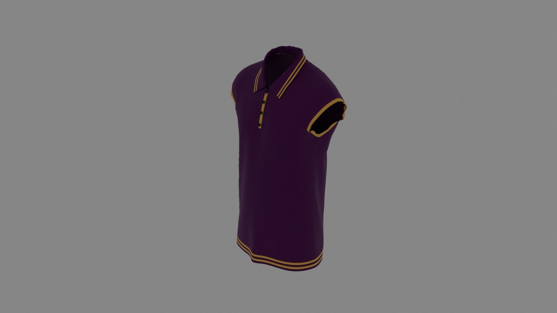 T-shirt mannequin wearing polo shirt Low-poly 3D model_5