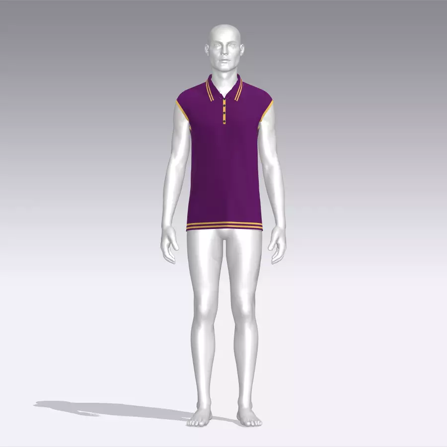 T-shirt mannequin wearing polo shirt Low-poly 3D model_0