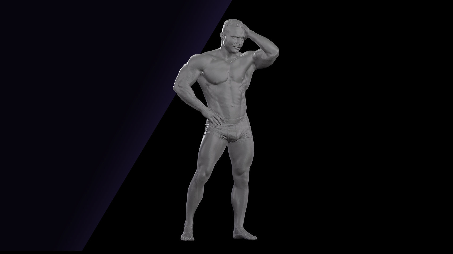 Raw Daily Pose Scan Garrott Flexing 3D model_7