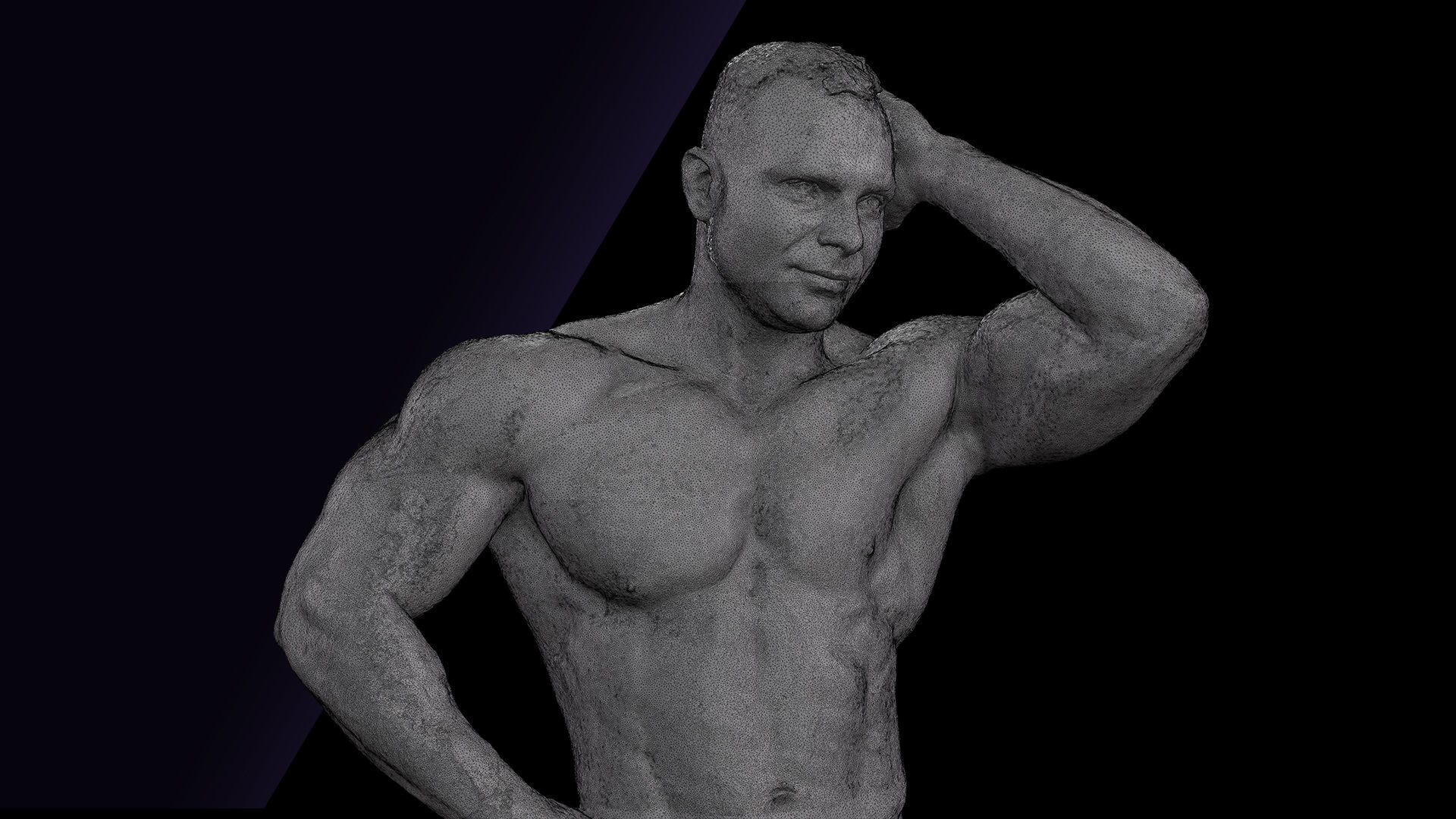 Raw Daily Pose Scan Garrott Flexing 3D model_12