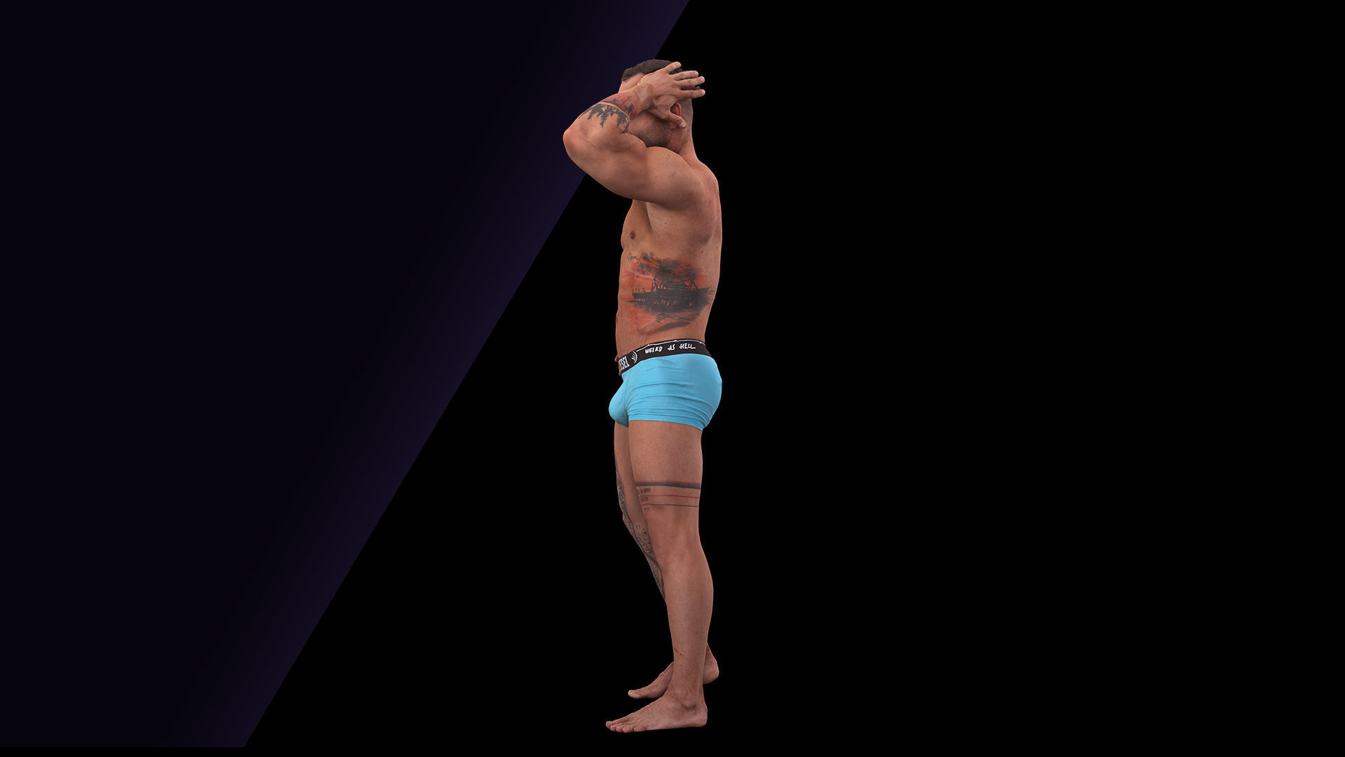 Raw Daily Pose Scan Garrott Flexing 3D model_4