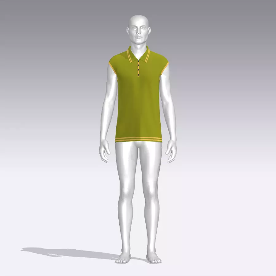 T-shirt mannequin wearing polo shirt Low-poly 3D model_0