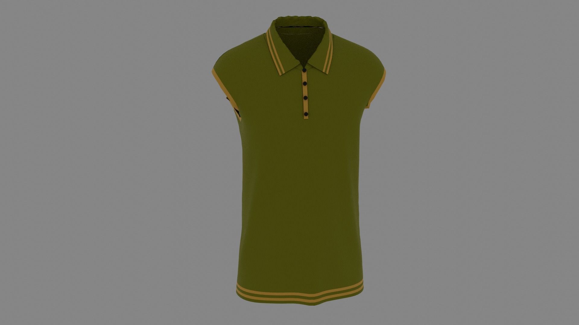 T-shirt mannequin wearing polo shirt Low-poly 3D model_7