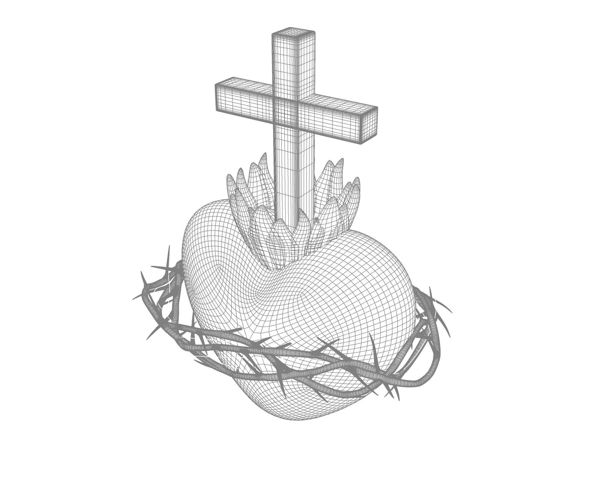 Sacred Heart Symbol 3D model_6