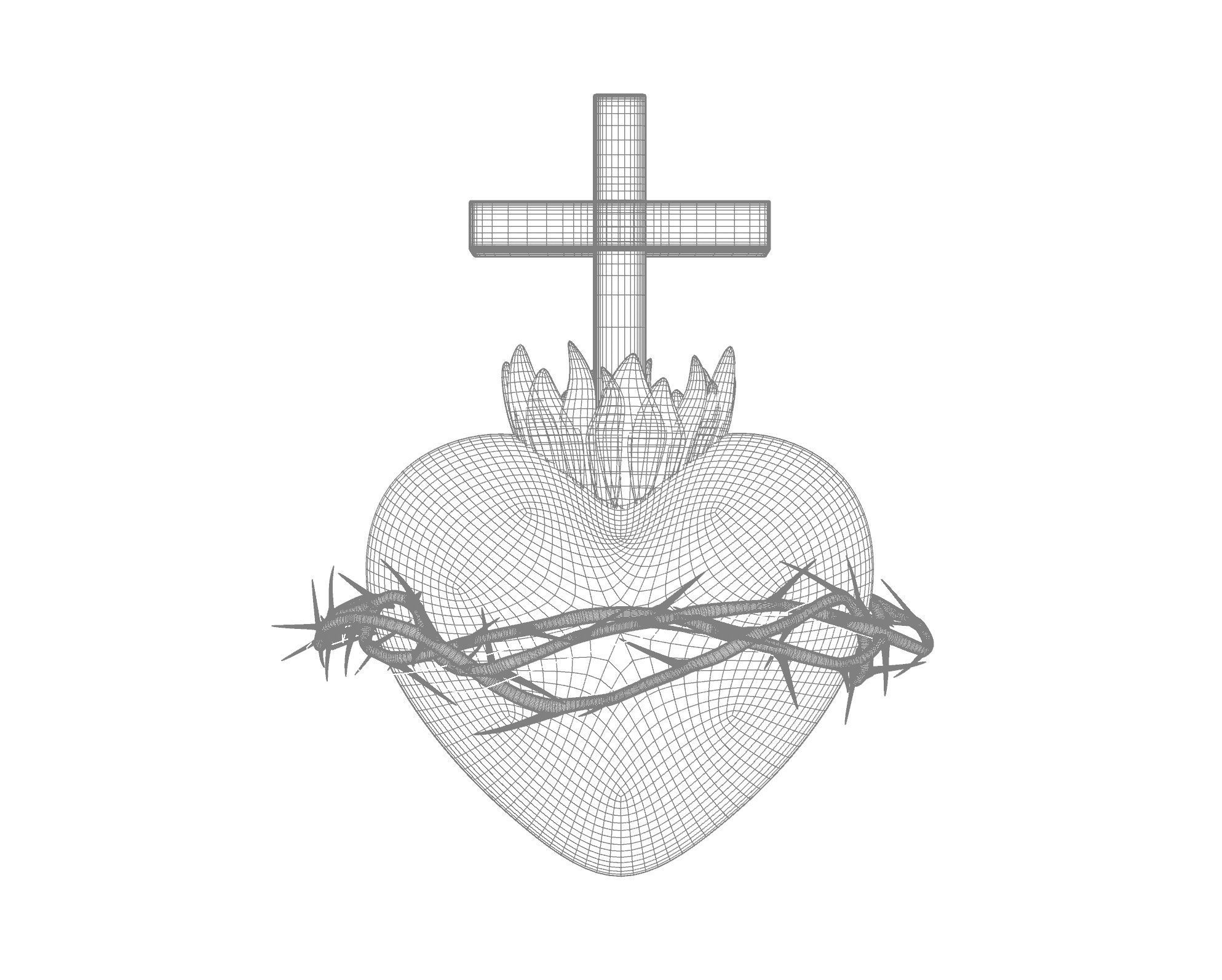Sacred Heart Symbol 3D model_7