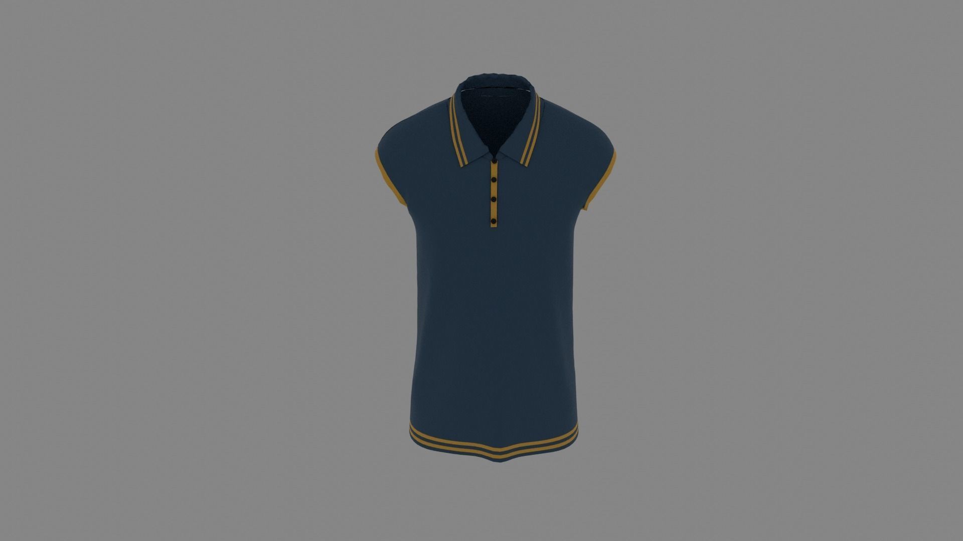 T-shirt polo shirt Low-poly 3D model_4