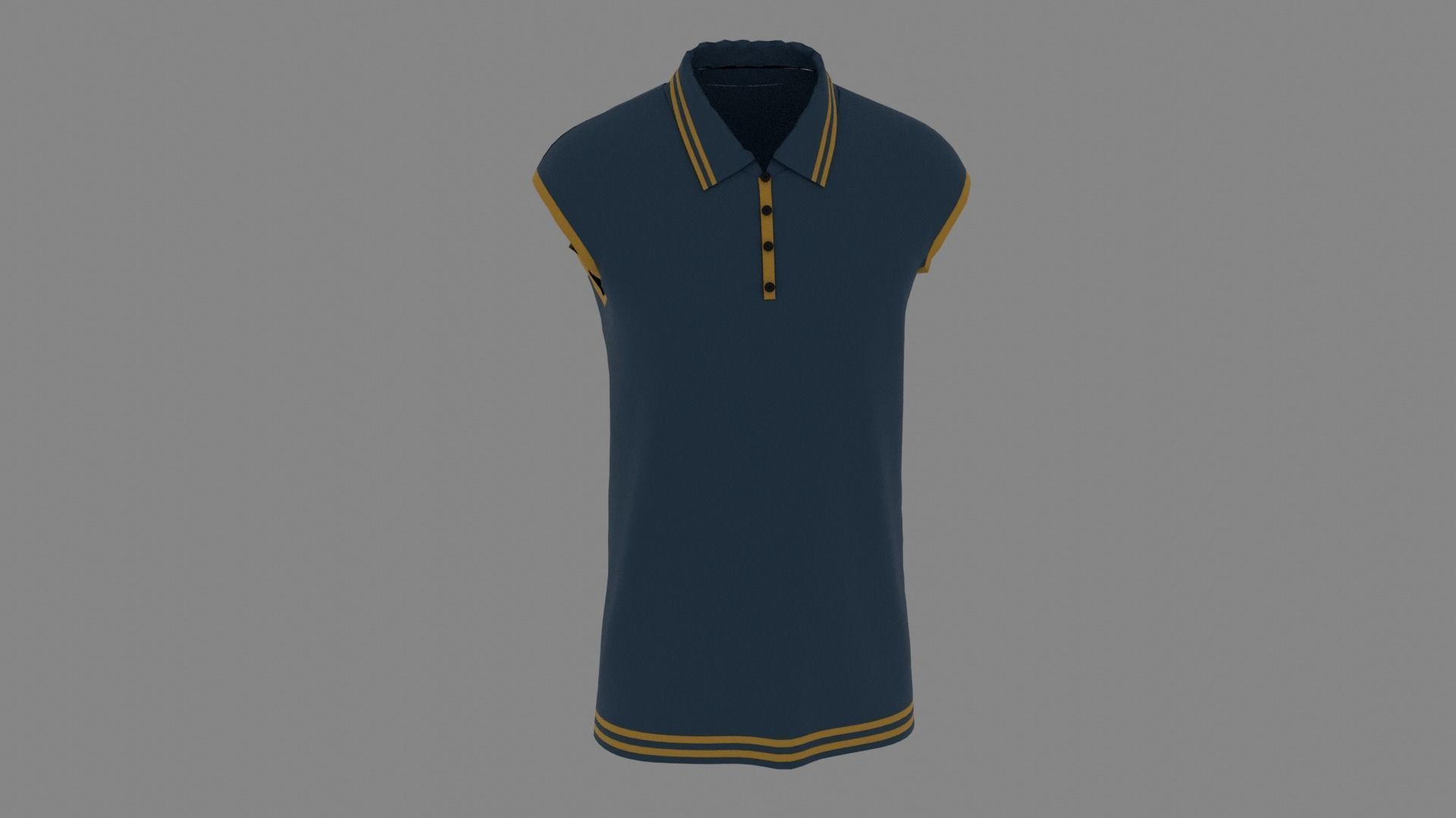 T-shirt polo shirt Low-poly 3D model_7