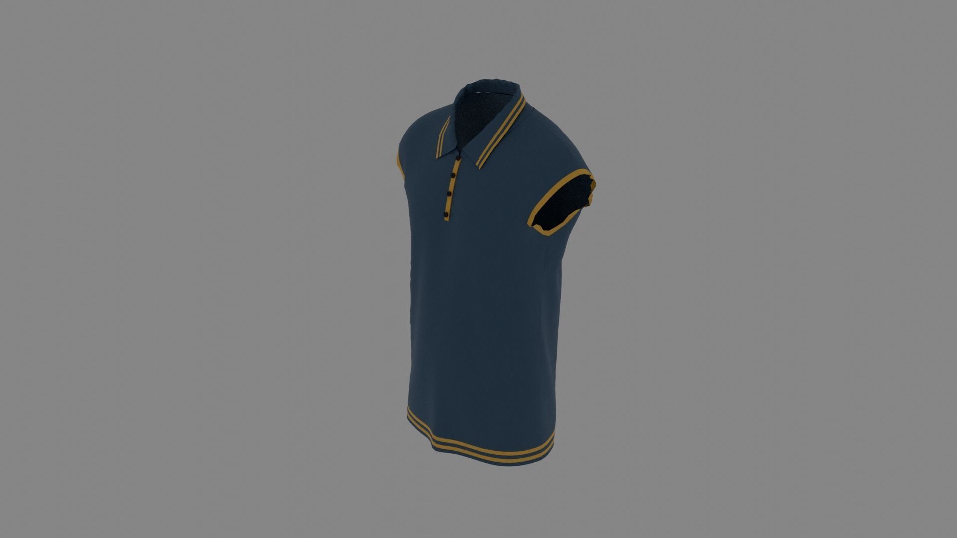 T-shirt polo shirt Low-poly 3D model_5