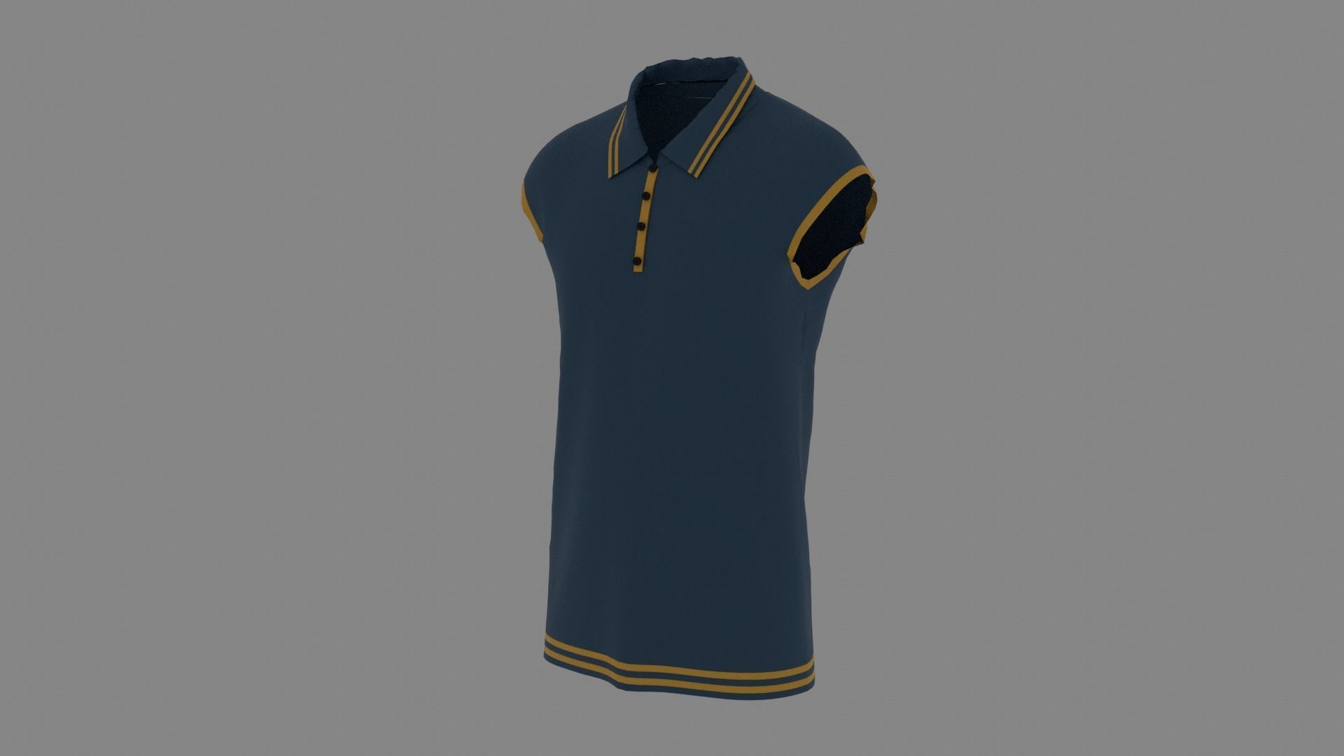 T-shirt polo shirt Low-poly 3D model_2