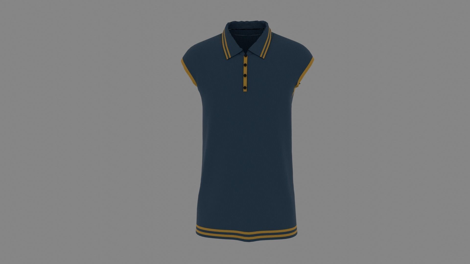 T-shirt polo shirt Low-poly 3D model_1