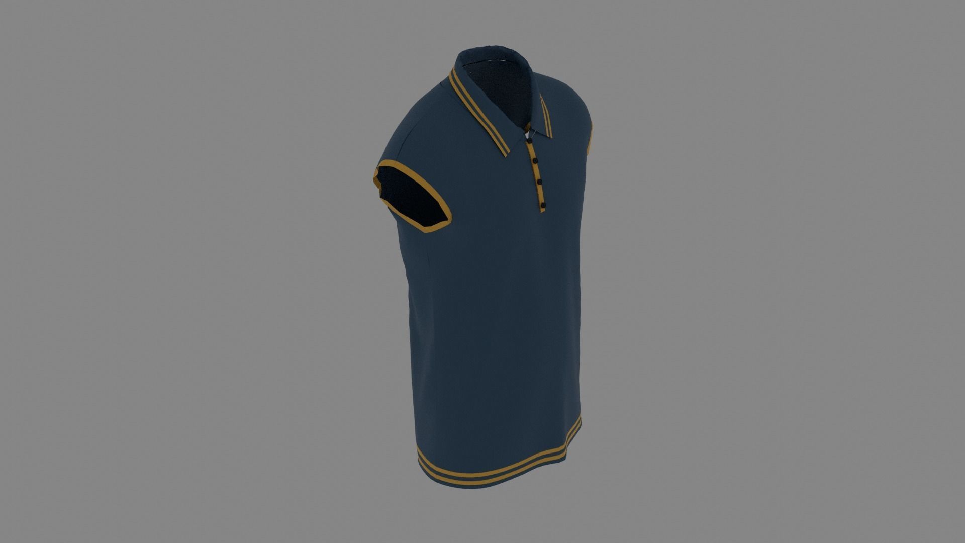 T-shirt polo shirt Low-poly 3D model_6