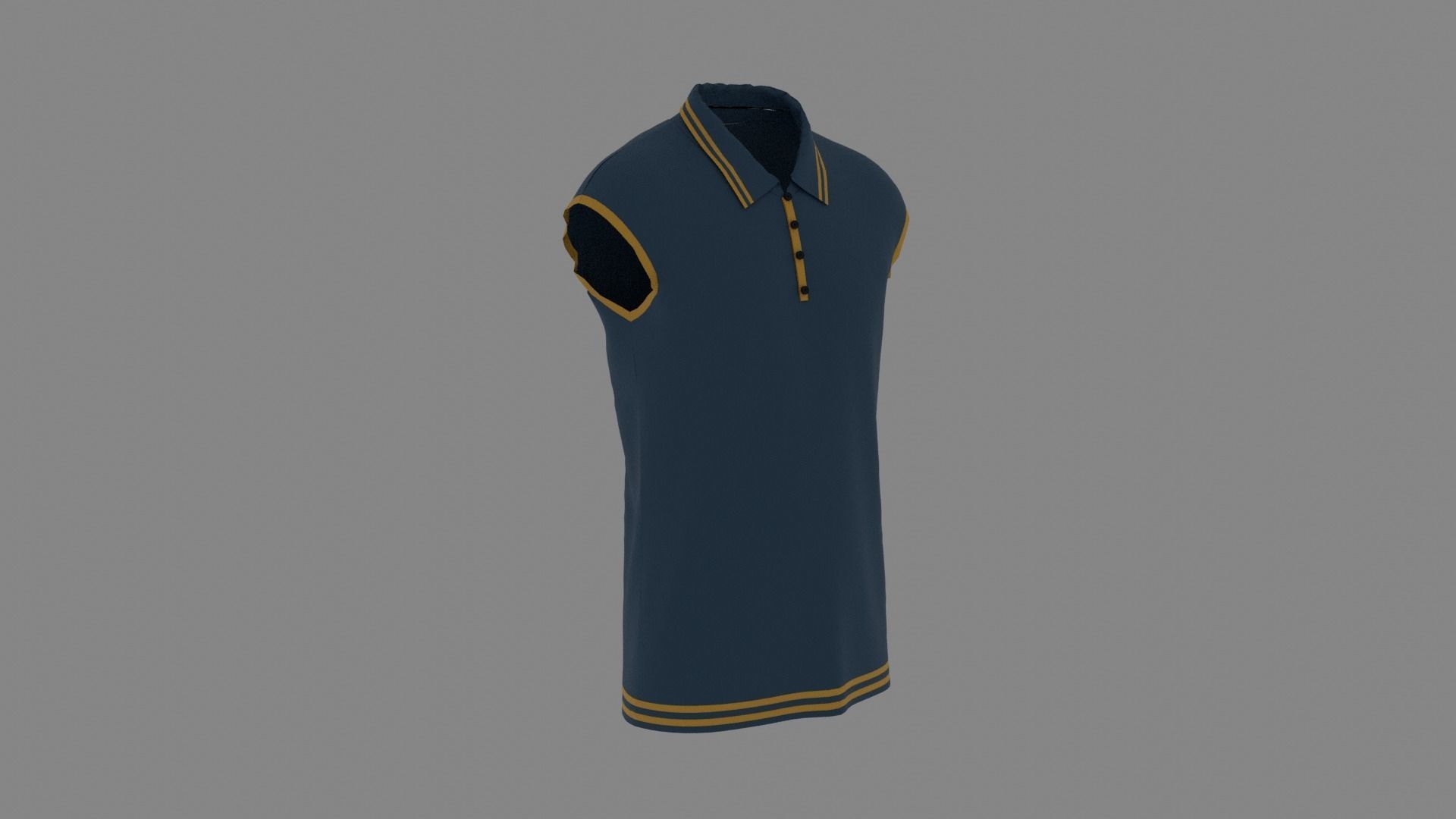 T-shirt polo shirt Low-poly 3D model_3