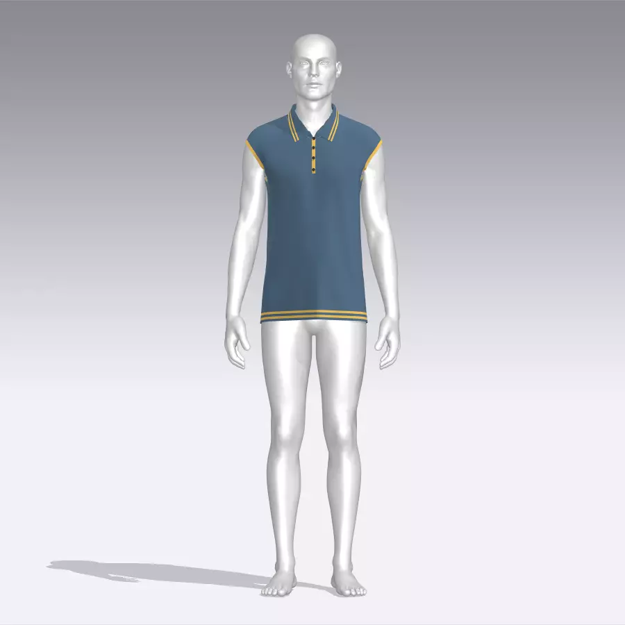 T-shirt polo shirt Low-poly 3D model_0