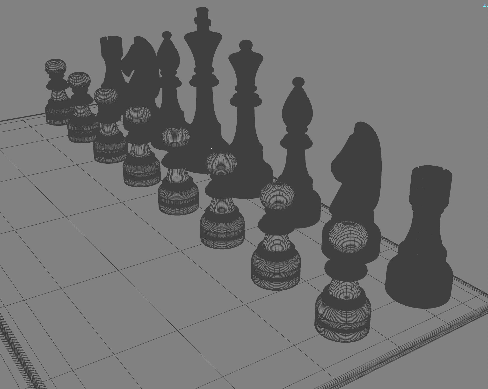 Regular Chess Set 3D model_10