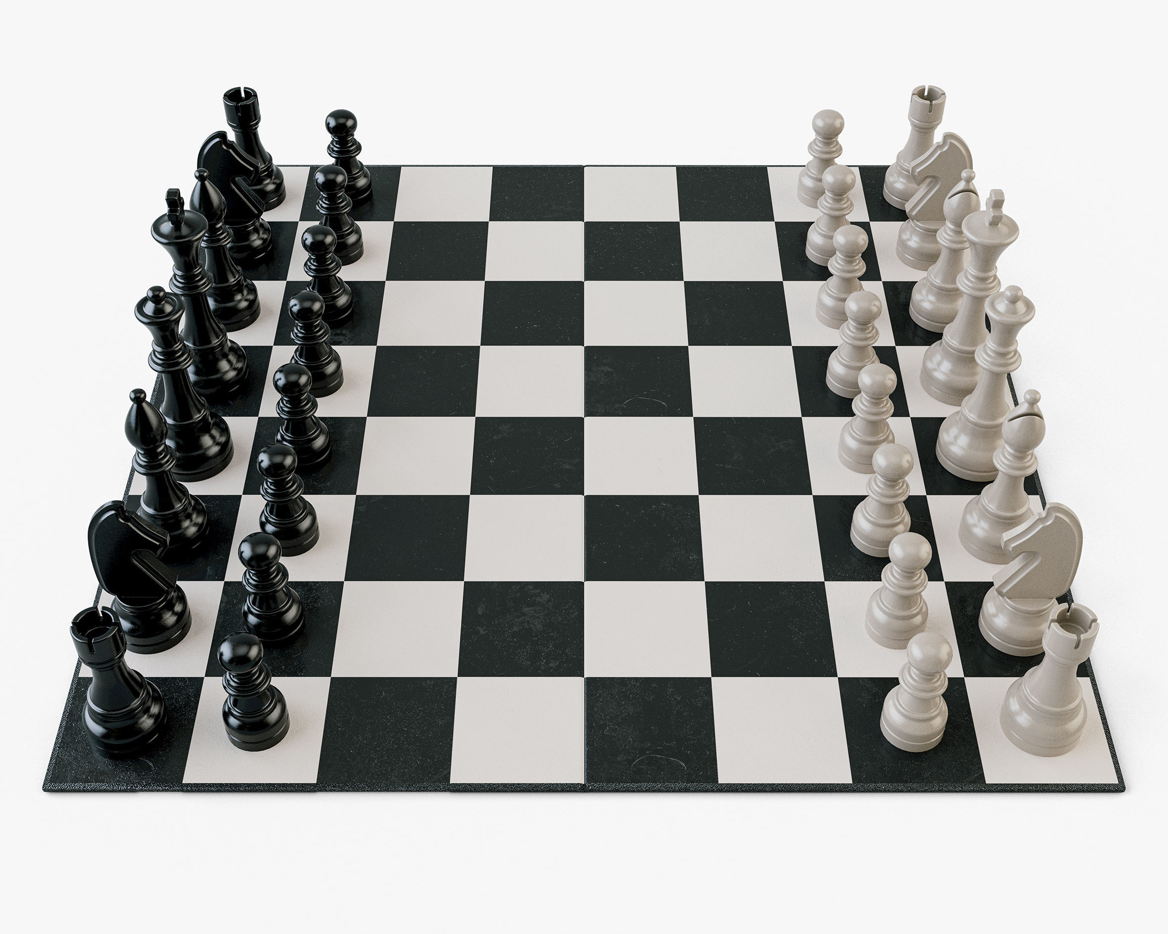 Regular Chess Set 3D model_2