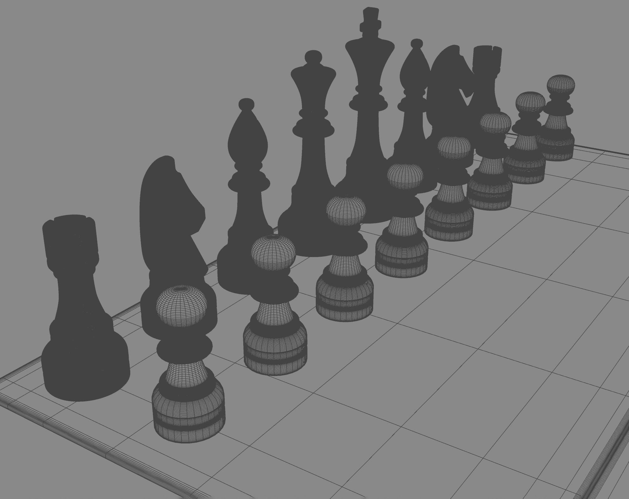 Regular Chess Set 3D model_9