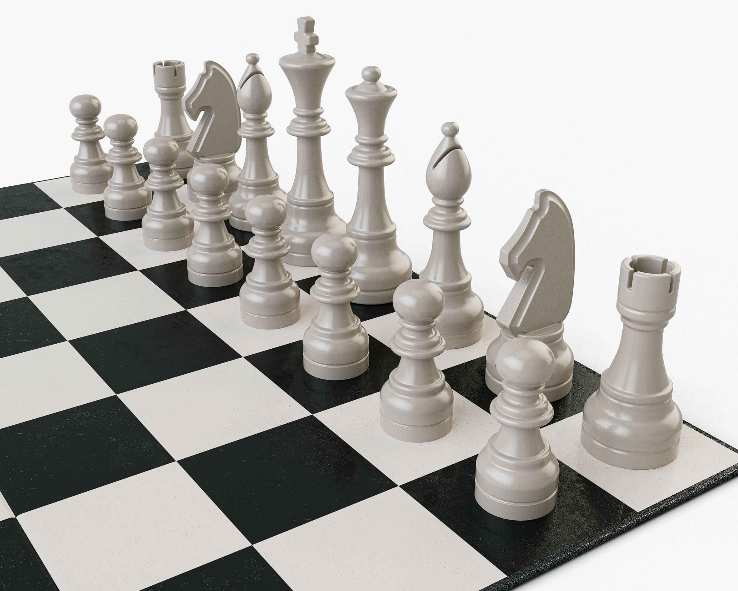 Regular Chess Set 3D model_4