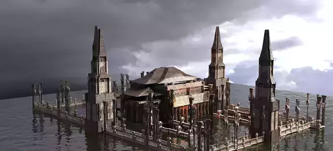 Arch Drake Fort Fortress Kitbash 2  3D model