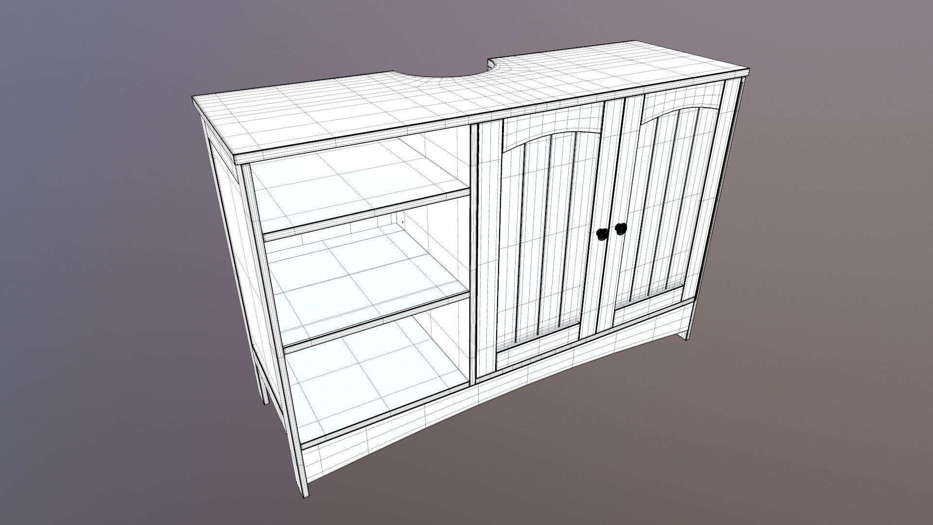 Wooden Rack 3D model_15