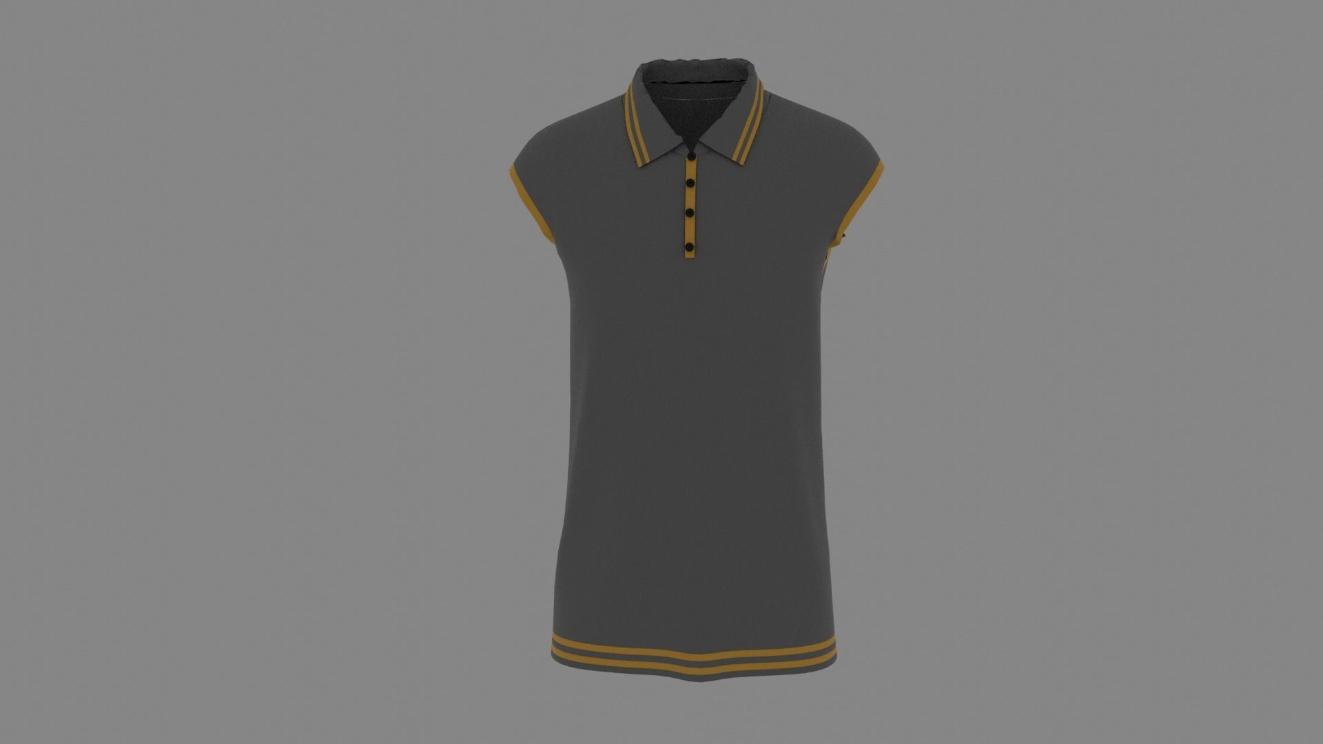 T-shirt polo shirt Low-poly 3D model_1