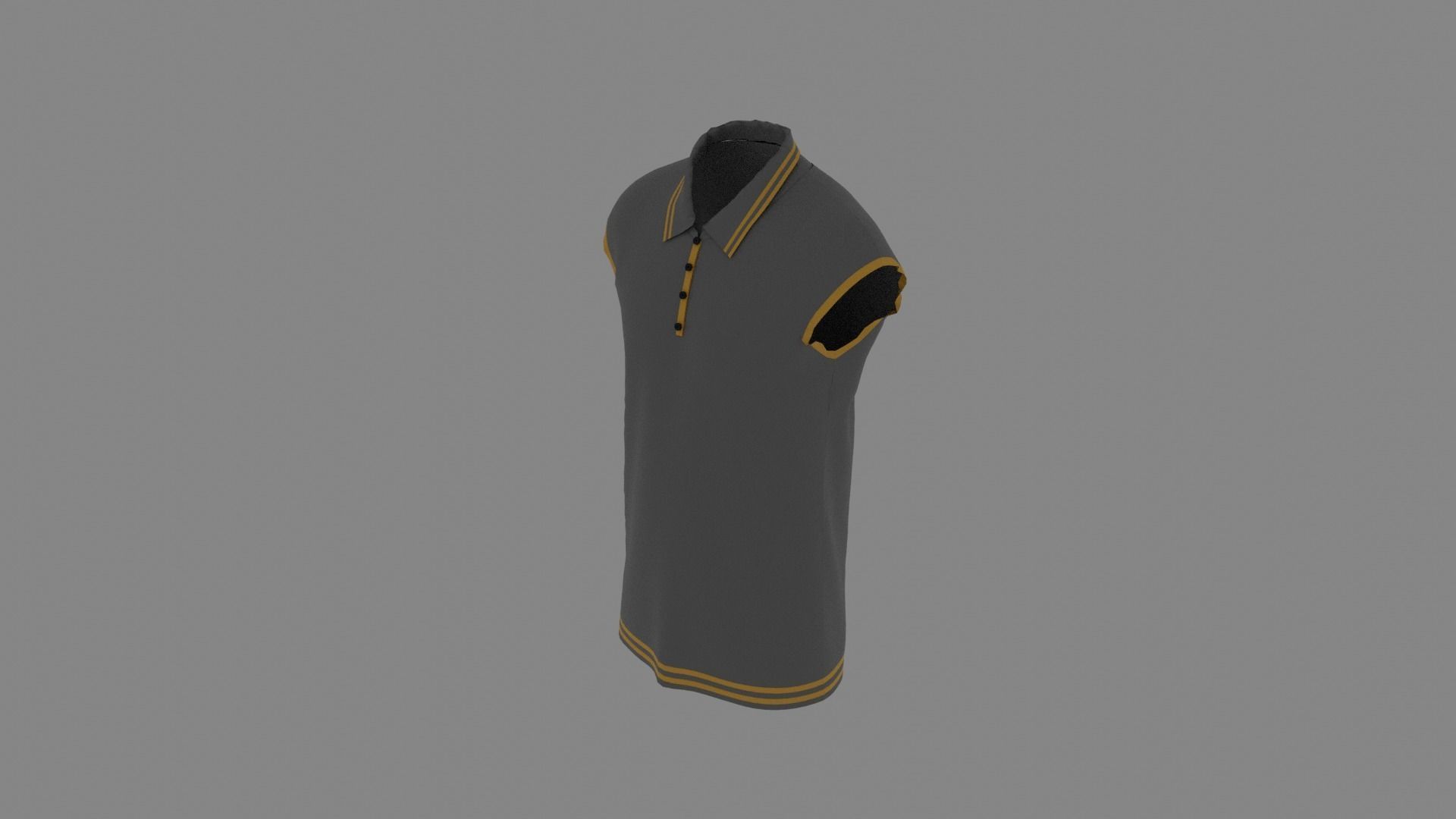 T-shirt polo shirt Low-poly 3D model_5