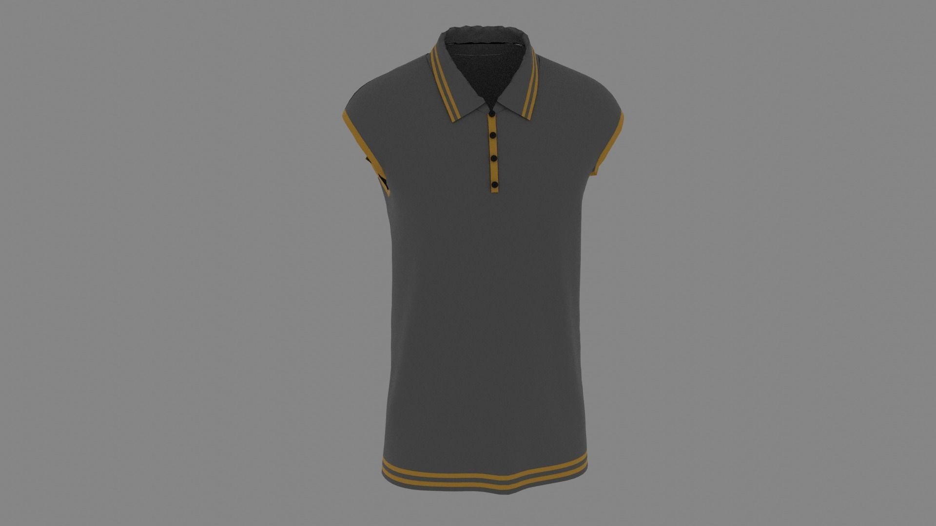T-shirt polo shirt Low-poly 3D model_7