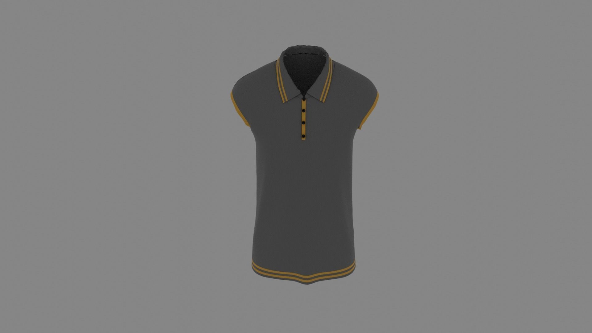 T-shirt polo shirt Low-poly 3D model_4