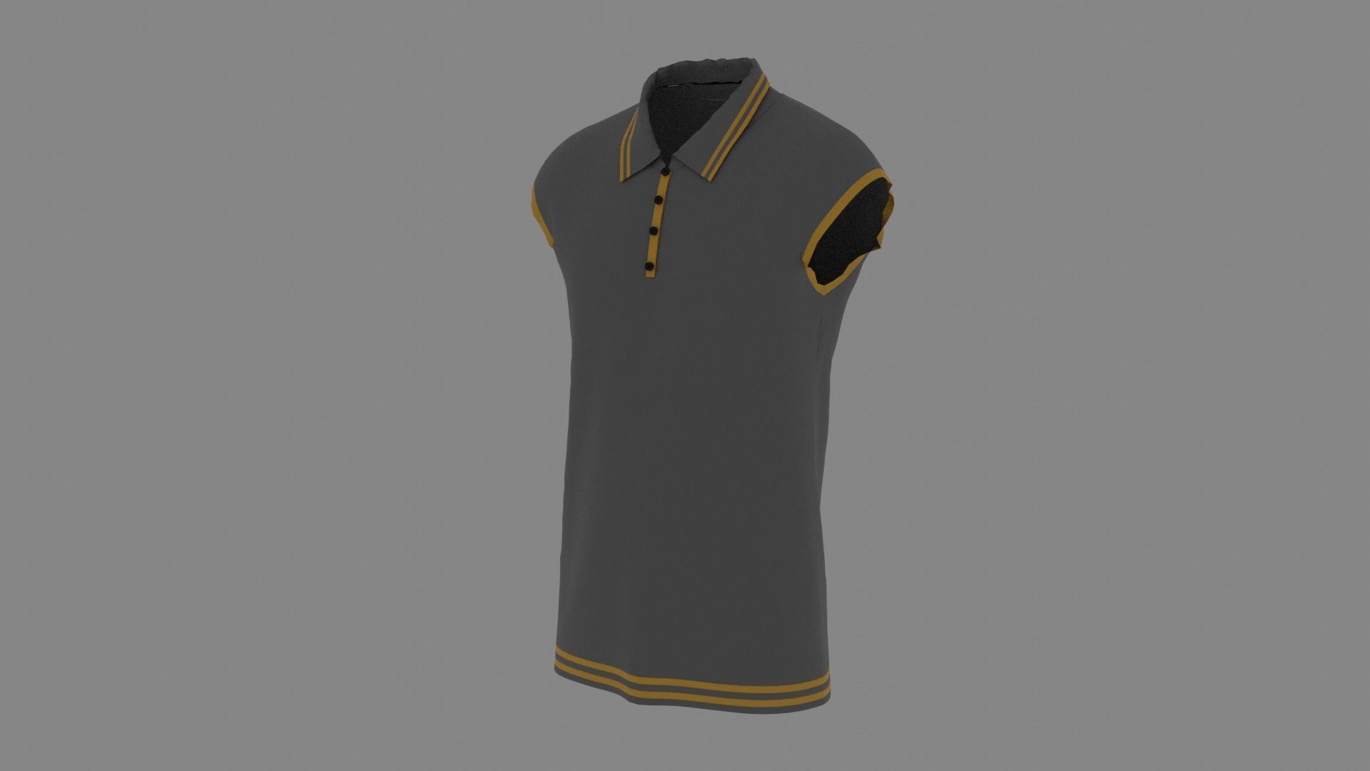 T-shirt polo shirt Low-poly 3D model_2