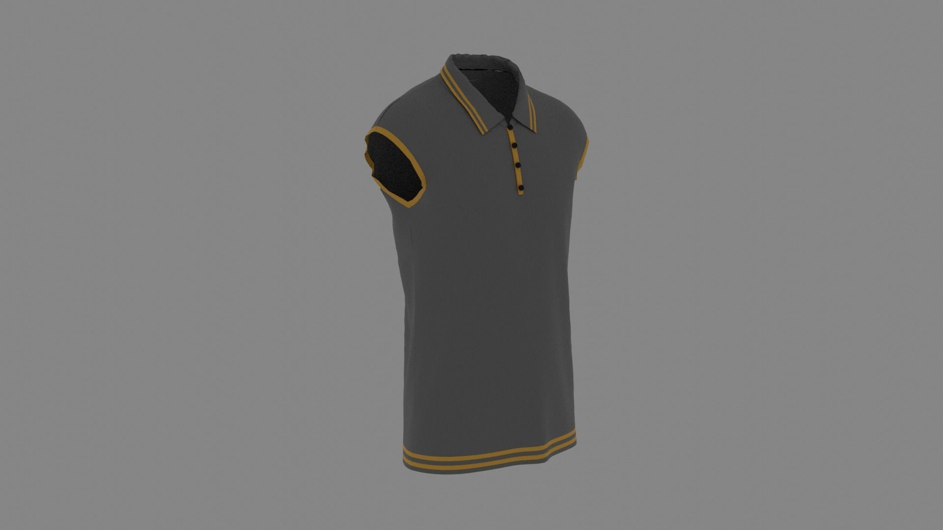 T-shirt polo shirt Low-poly 3D model_3