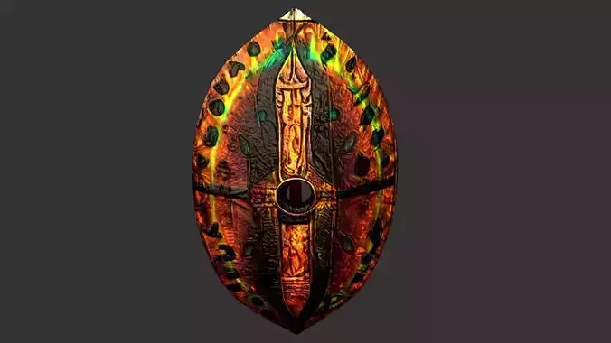 African Warrior Shield - 3D Model