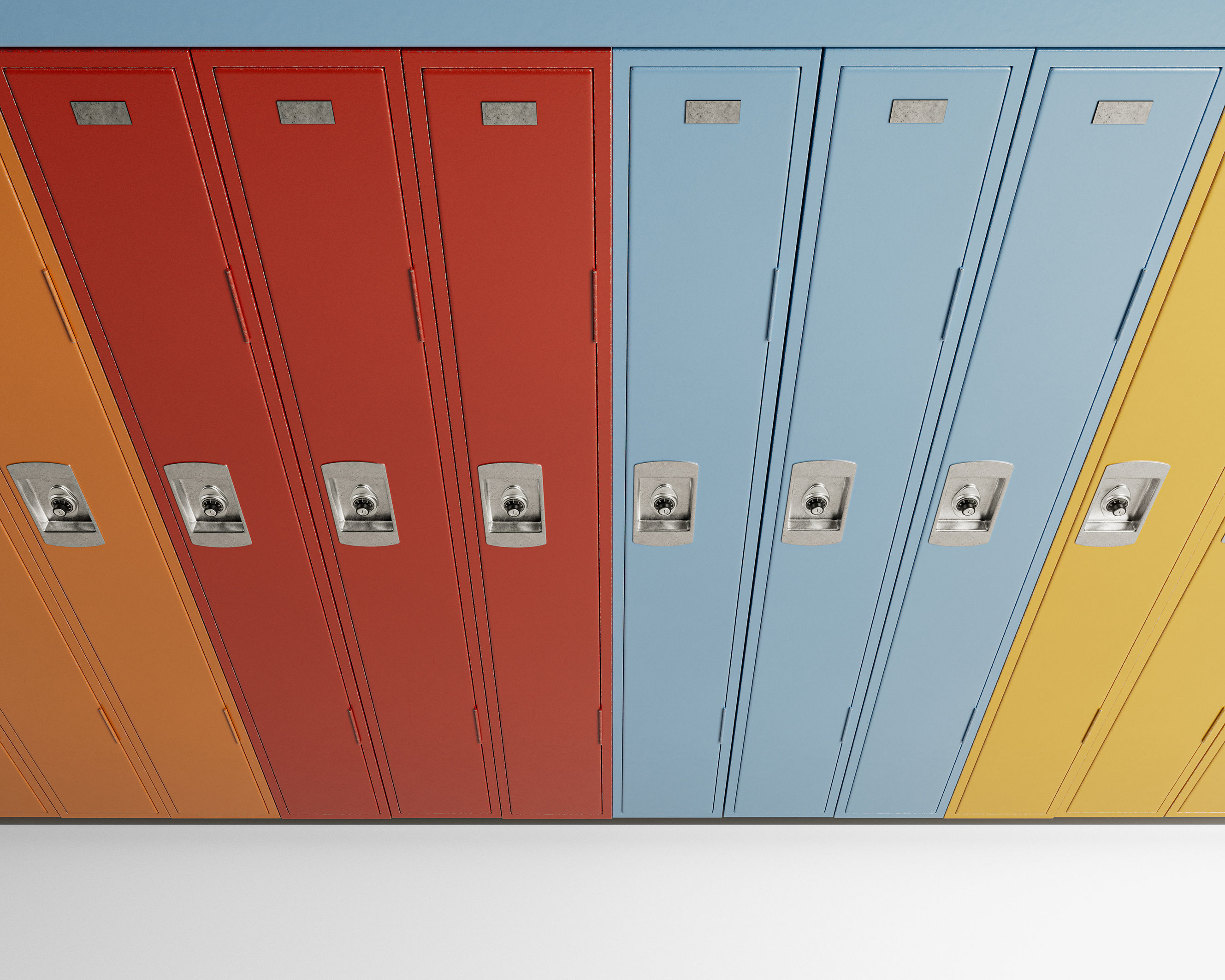 School Locker Bank 3D model_3