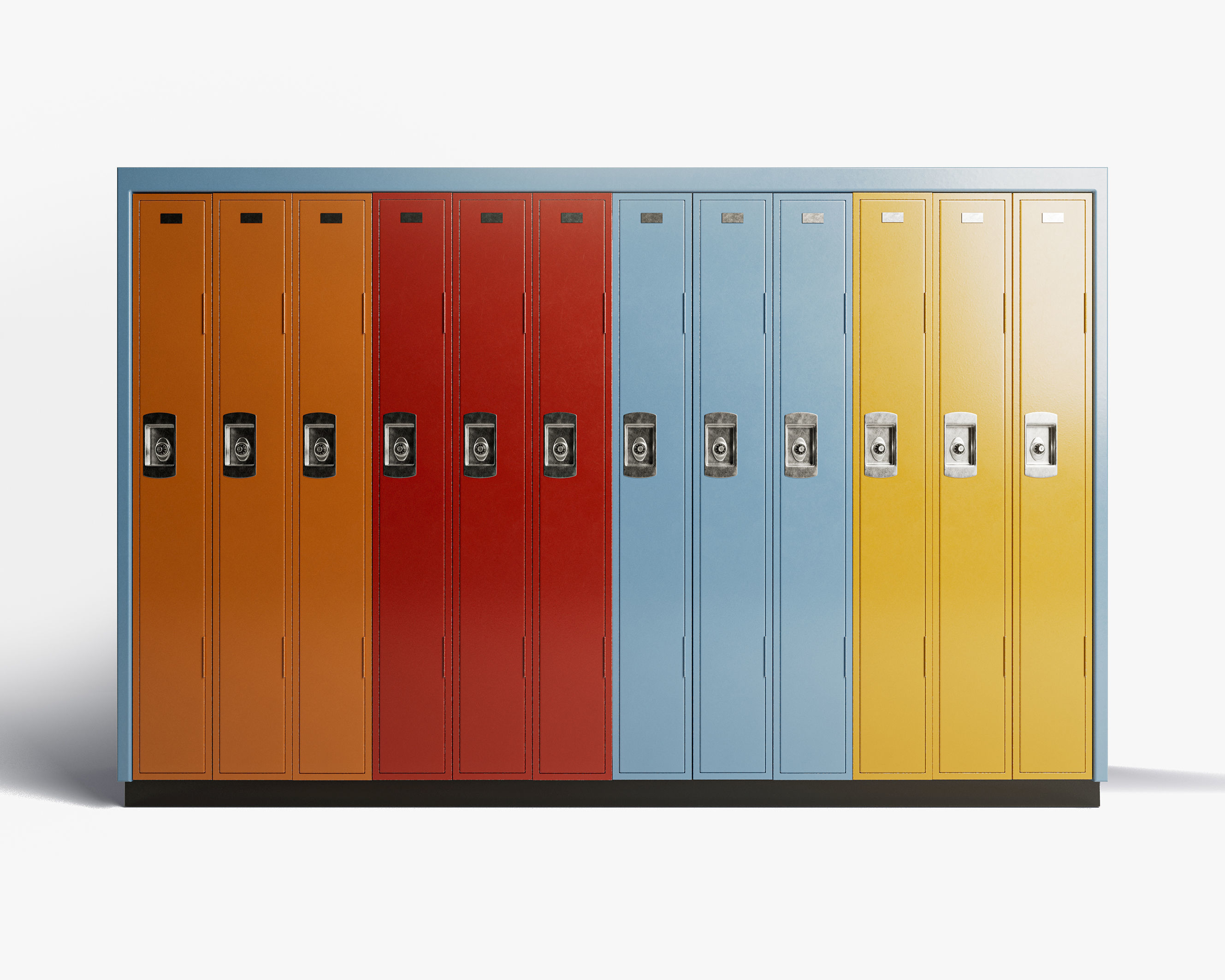 School Locker Bank 3D model_1