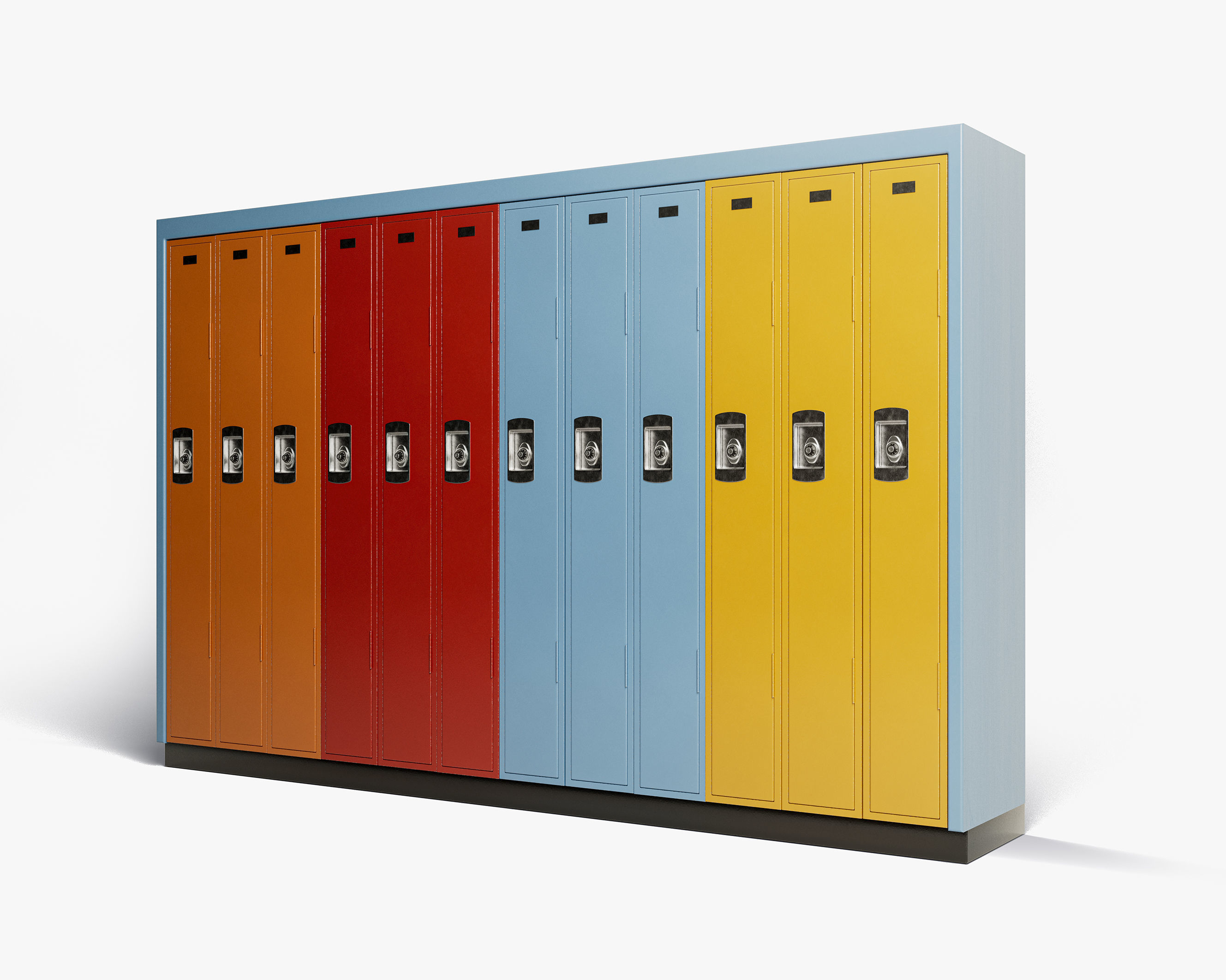 School Locker Bank 3D model_4