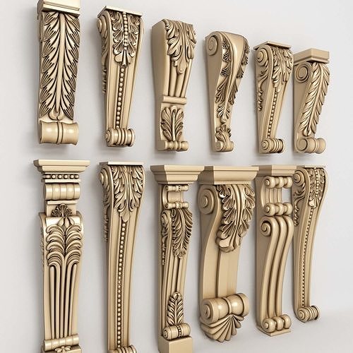 Classical Corbel Ornament Collection 3D model 2
