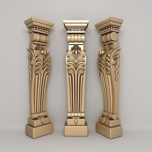 Classical Corbel Ornament Collection 3D model 6