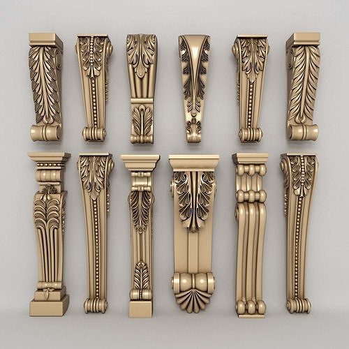 Classical Corbel Ornament Collection 3D model 3