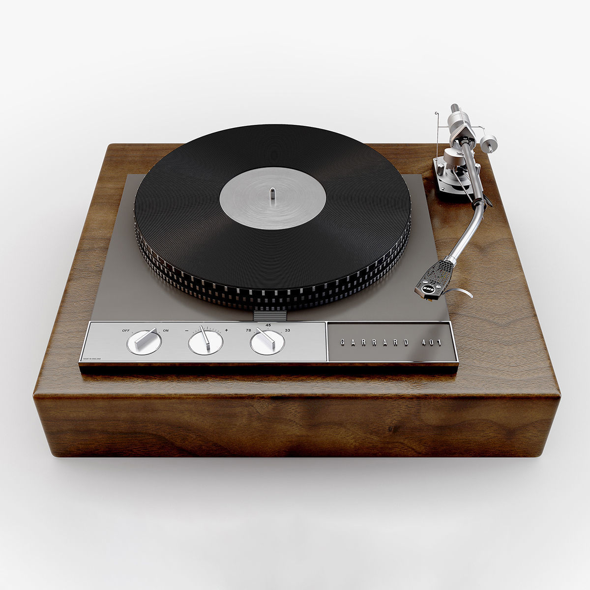 Garrard 401 Vintage Turntable 3D model_5