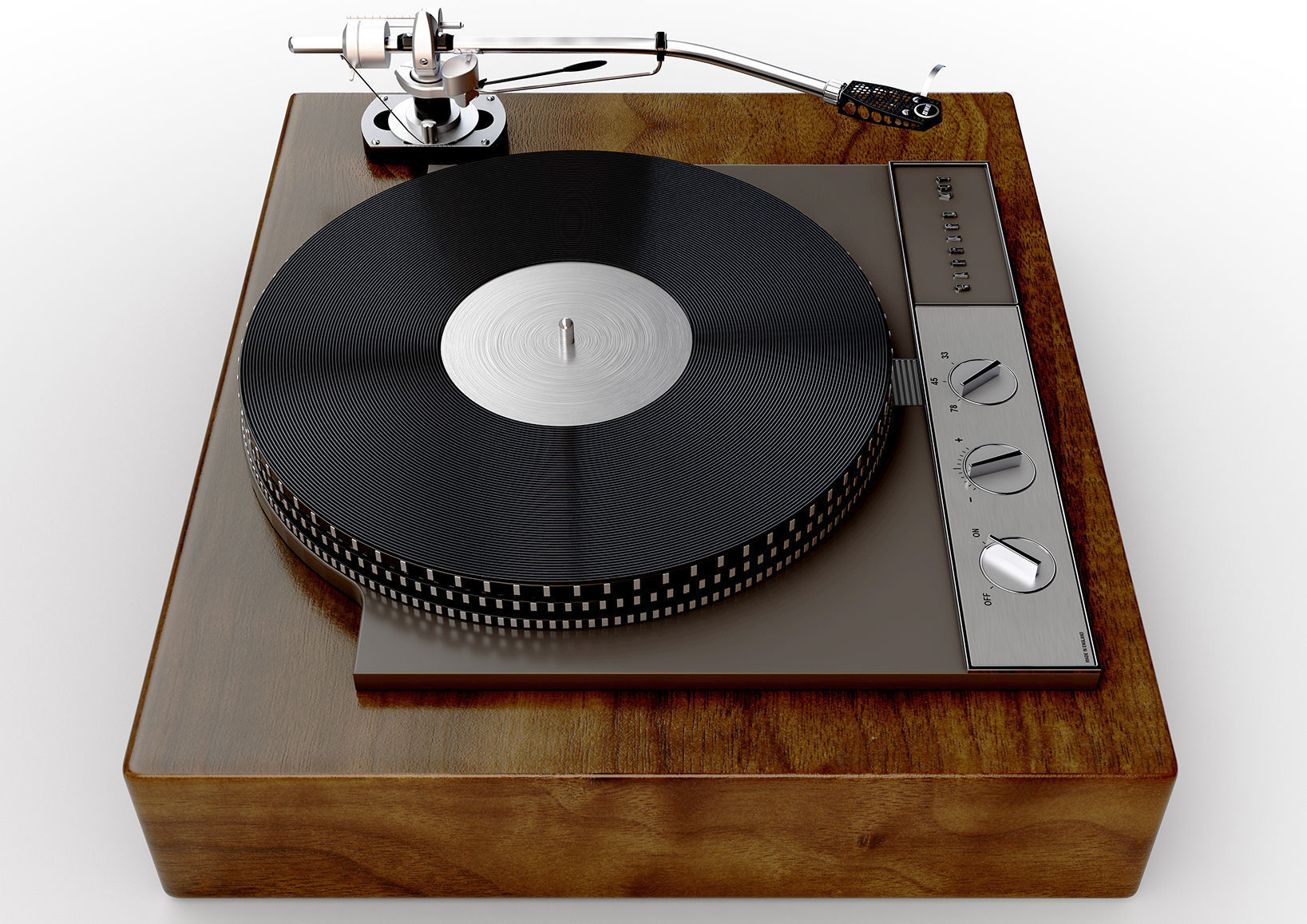 Garrard 401 Vintage Turntable 3D model_4