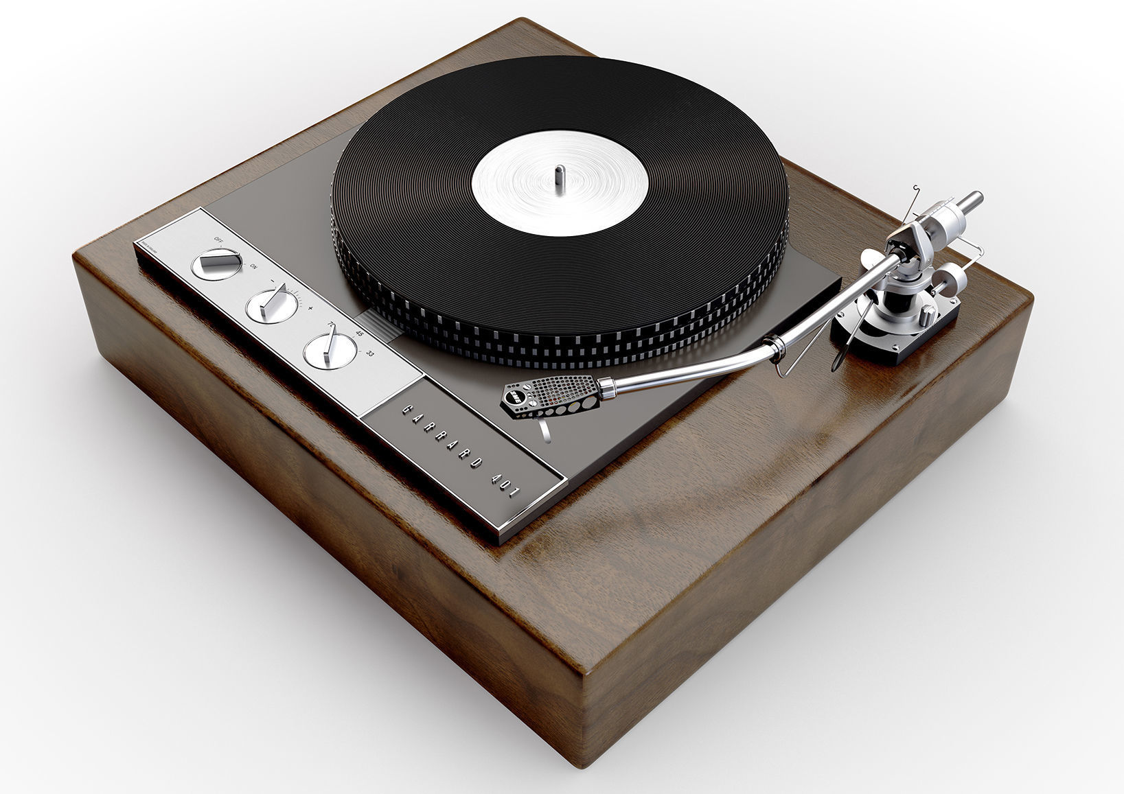 Garrard 401 Vintage Turntable 3D model_1