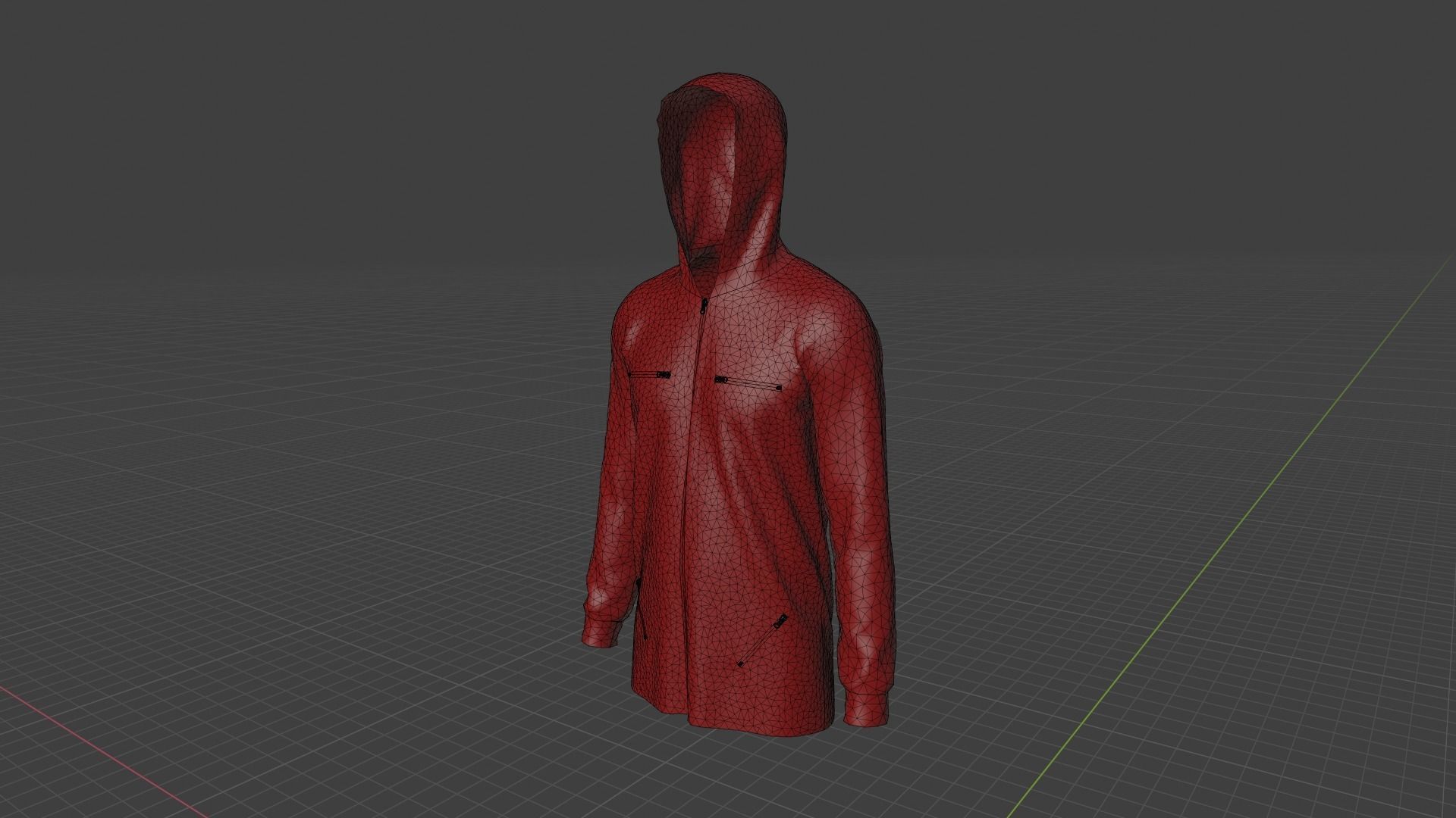 Hoodie mannequin wearing Low-poly 3D model_9