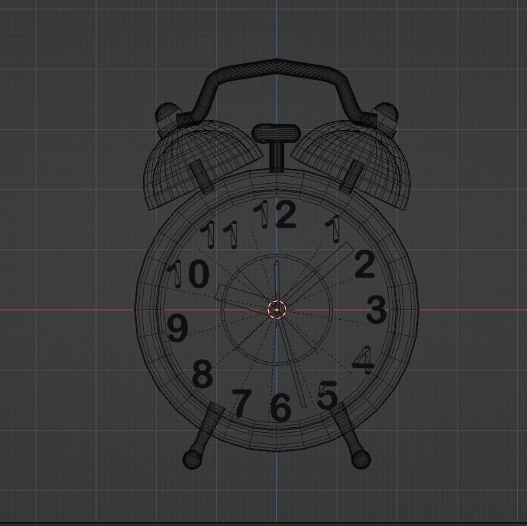 Table alarm Clock Low-poly 3D model_11