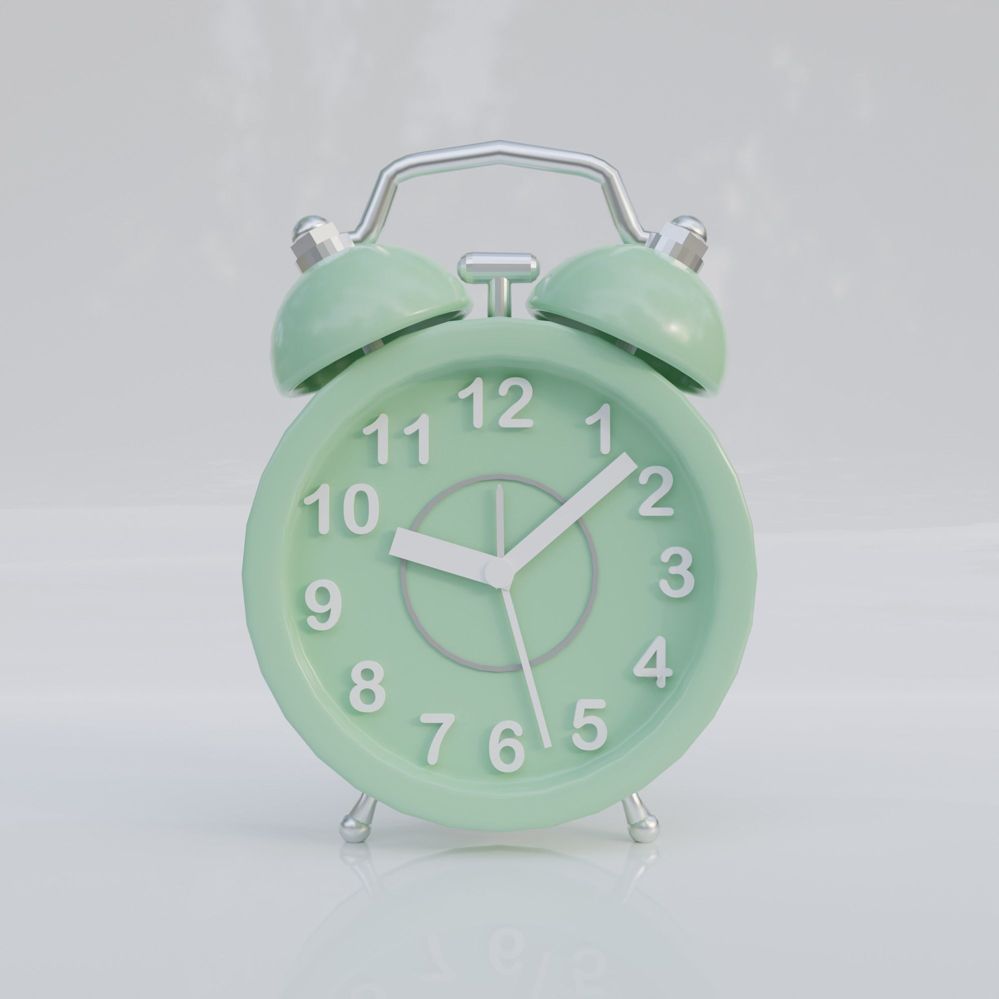 Table alarm Clock Low-poly 3D model_2