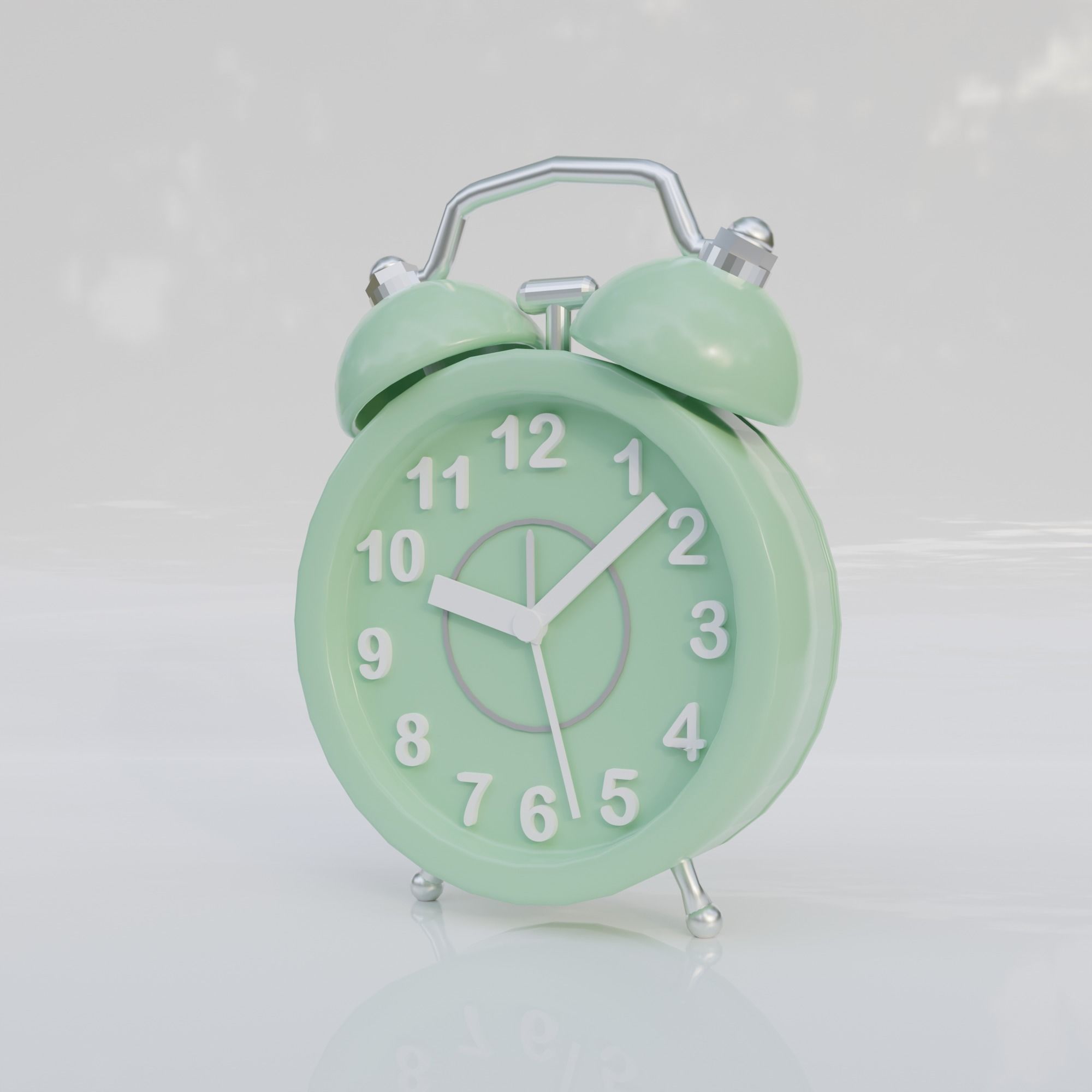 Table alarm Clock Low-poly 3D model_3