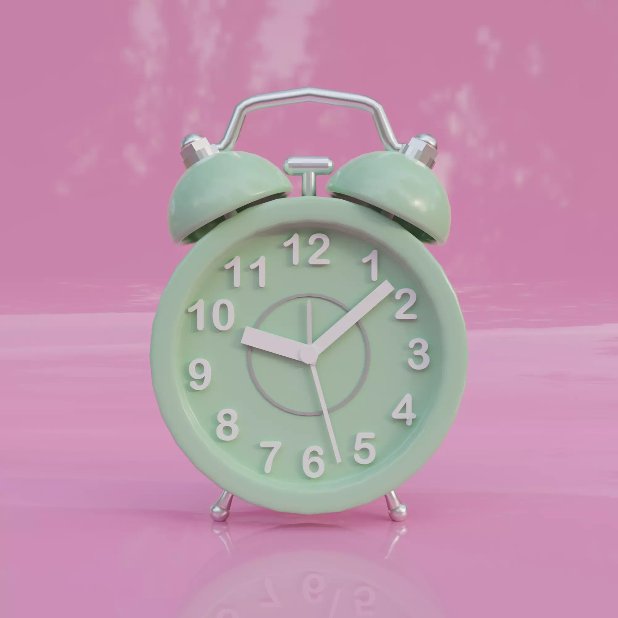 Table alarm Clock Low-poly 3D model_0