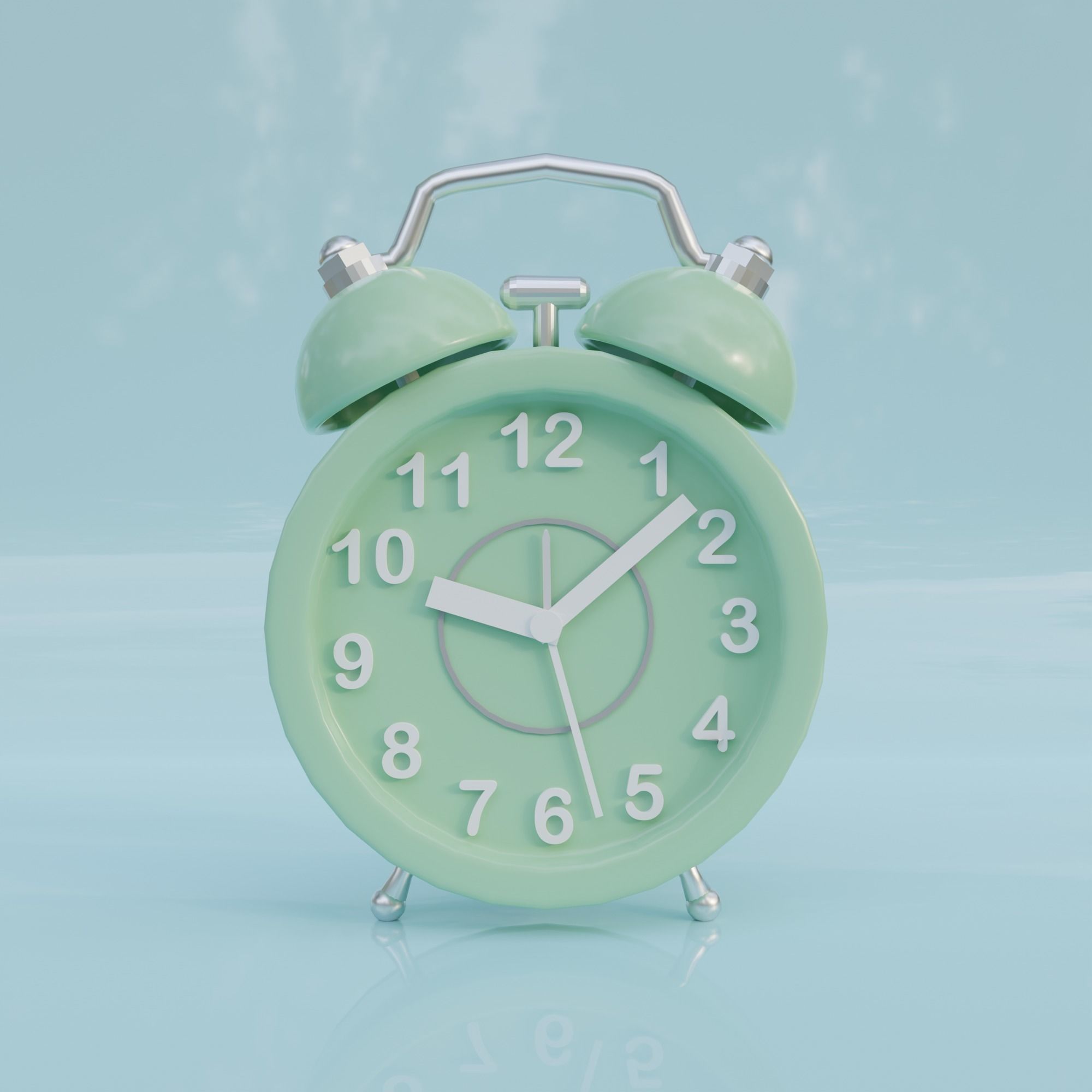 Table alarm Clock Low-poly 3D model_1