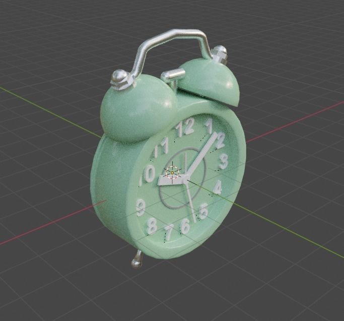 Table alarm Clock Low-poly 3D model_6