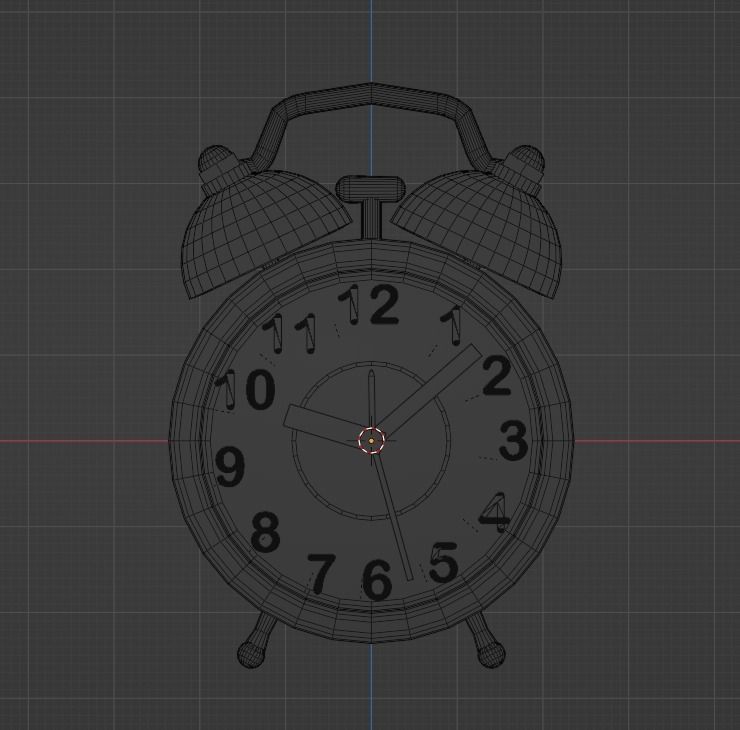 Table alarm Clock Low-poly 3D model_10