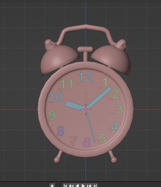 Table alarm Clock Low-poly 3D model_9